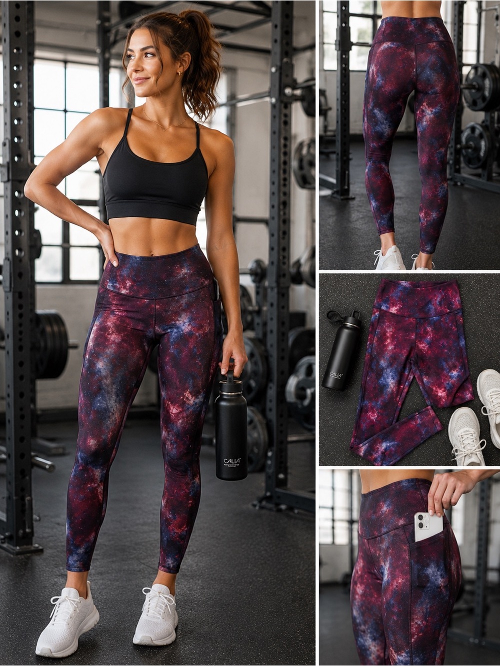 CALIA by Carrie Underwood Galaxy Print Leggings | Performance Workout Tights